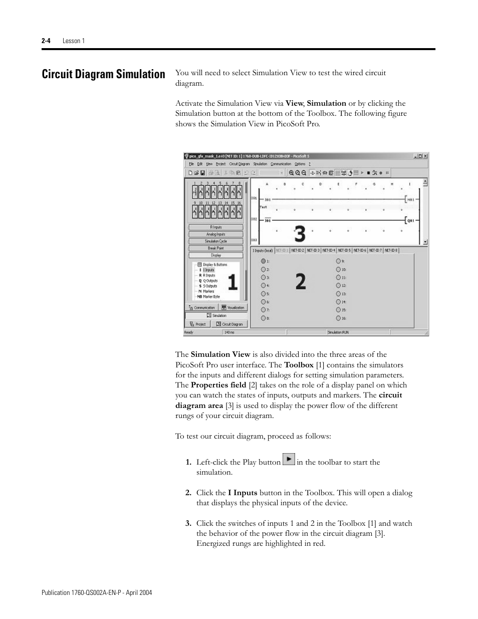Circuit diagram simulation, Circuit diagram simulation -4 | Rockwell Automation 1760 Pico GFX-70 Controllers Quick Start User Manual | Page 12 / 58