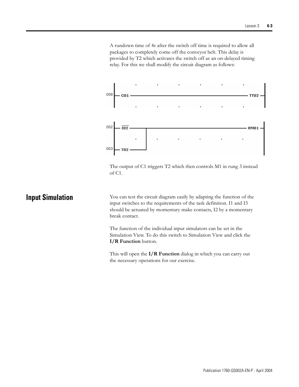 Input simulation, Input simulation -3 | Rockwell Automation 1760 Pico GFX-70 Controllers Quick Start User Manual | Page 25 / 58