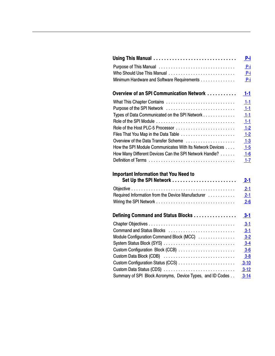 Rockwell Automation 1771-SPI,D17716.5.122 SPI PROTOCOL INTERFACE User Manual | Page 3 / 62