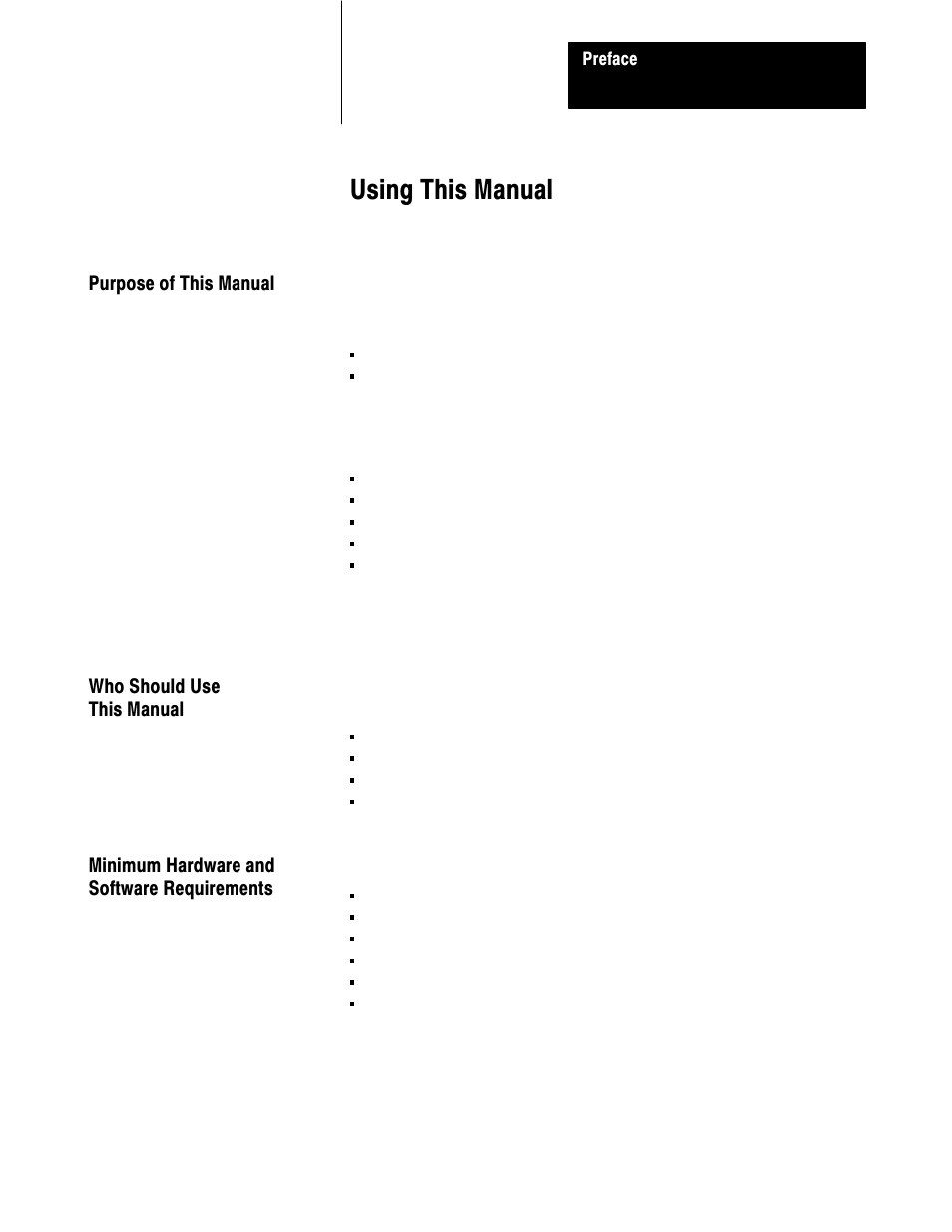 Preface - using this manual, Using this manual | Rockwell Automation 1771-SPI,D17716.5.122 SPI PROTOCOL INTERFACE User Manual | Page 5 / 62