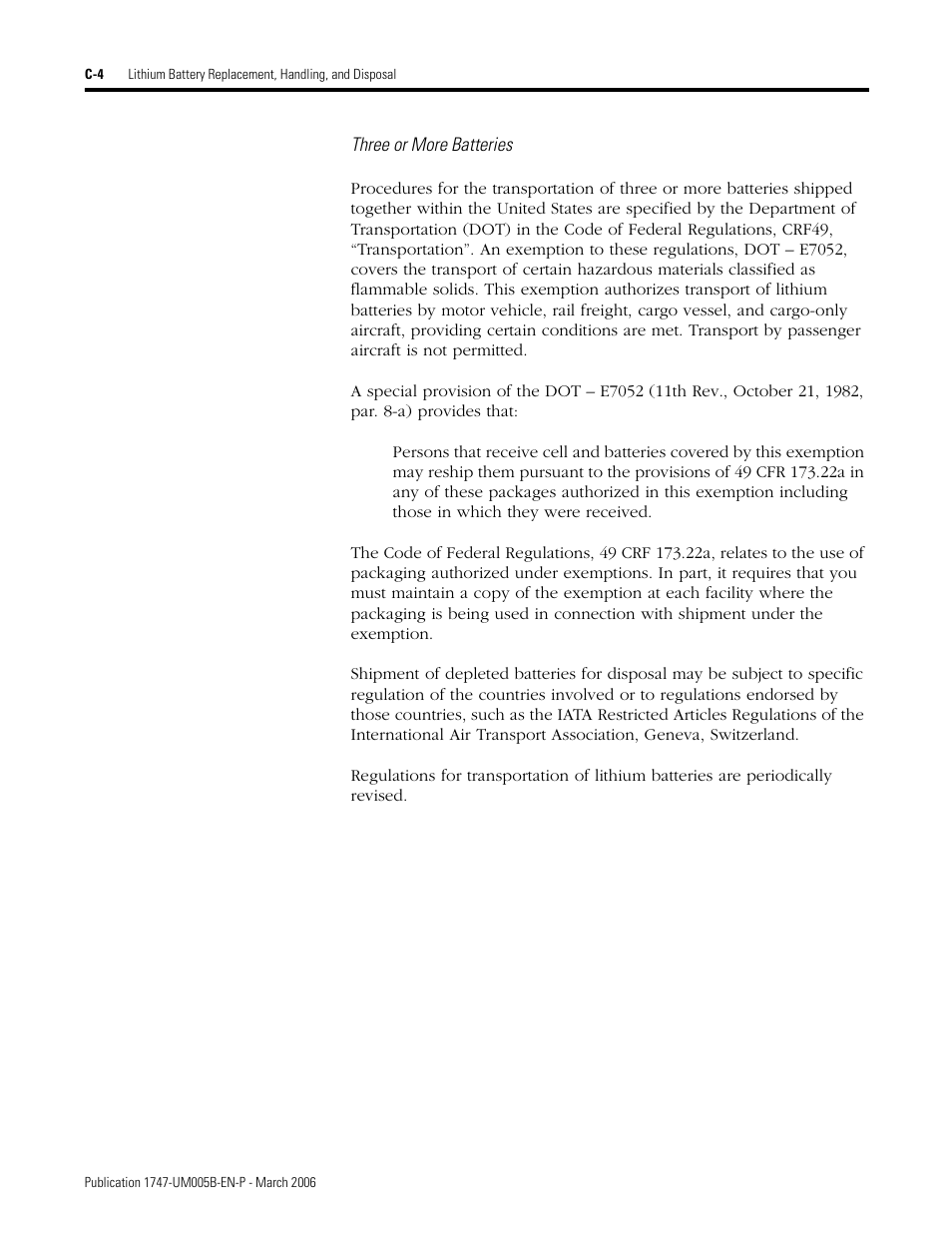 Three or more batteries | Rockwell Automation 1747-KE,D17476.12 DH-485/RS-232C Interface Module User Manual | Page 128 / 139