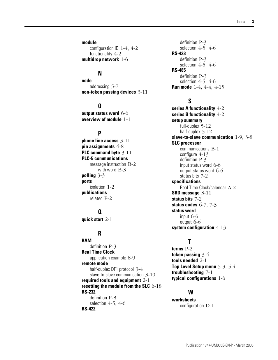 Rockwell Automation 1747-KE,D17476.12 DH-485/RS-232C Interface Module User Manual | Page 137 / 139