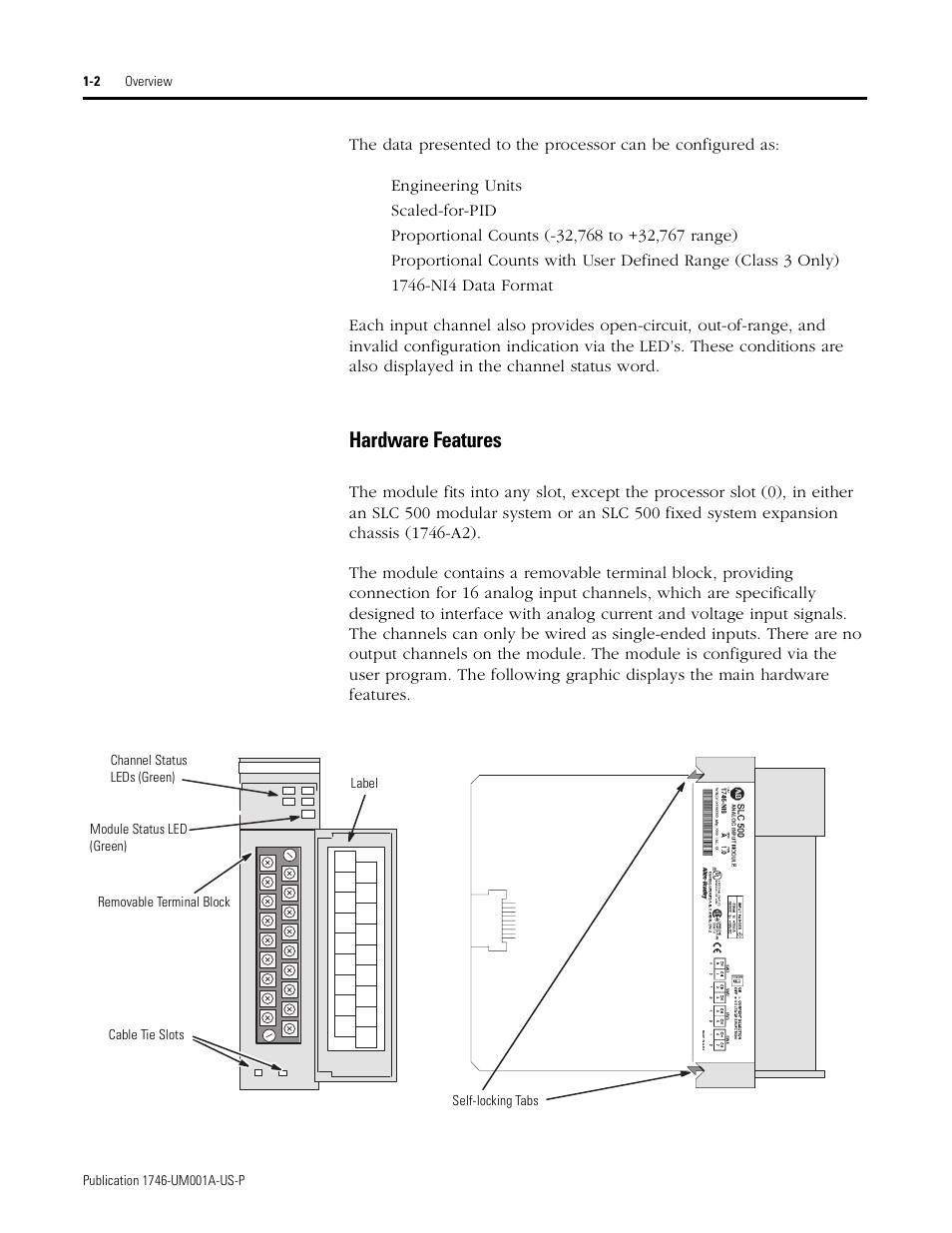 Hardware features -2, Hardware features | Rockwell Automation 1746-NI16V SLC 500 Analog Input Modules User Manual User Manual | Page 12 / 120
