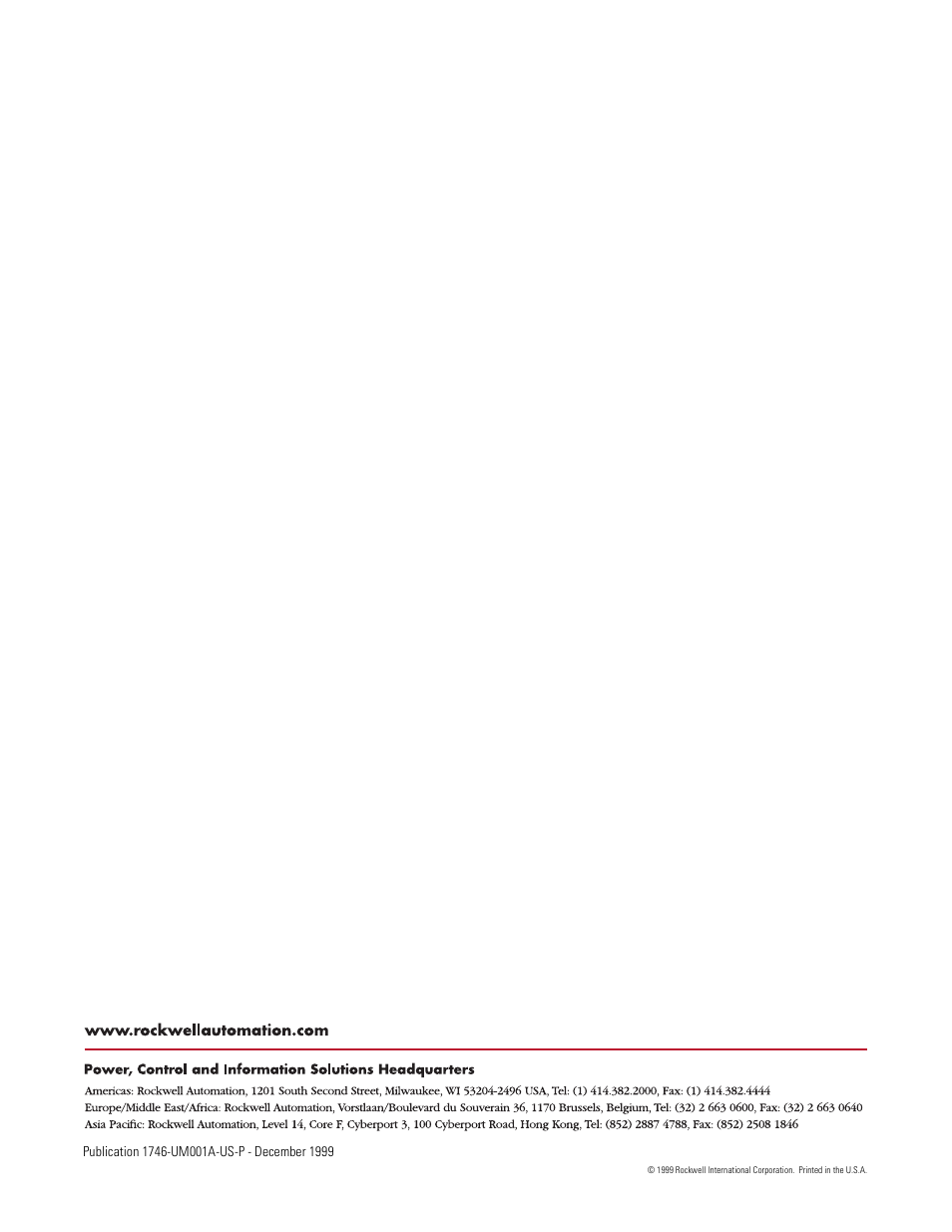 Rockwell Automation 1746-NI16V SLC 500 Analog Input Modules User Manual User Manual | Page 120 / 120