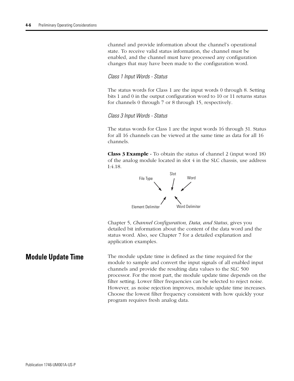 Module update time, Module update time -6 | Rockwell Automation 1746-NI16V SLC 500 Analog Input Modules User Manual User Manual | Page 42 / 120