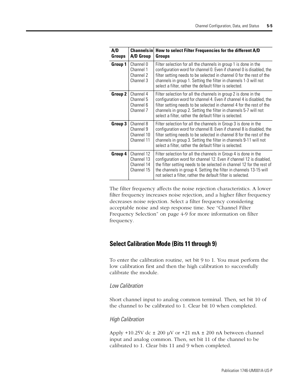 Select calibration mode (bits 11 through 9) -5, Select calibration mode (bits 11 through 9) | Rockwell Automation 1746-NI16V SLC 500 Analog Input Modules User Manual User Manual | Page 53 / 120