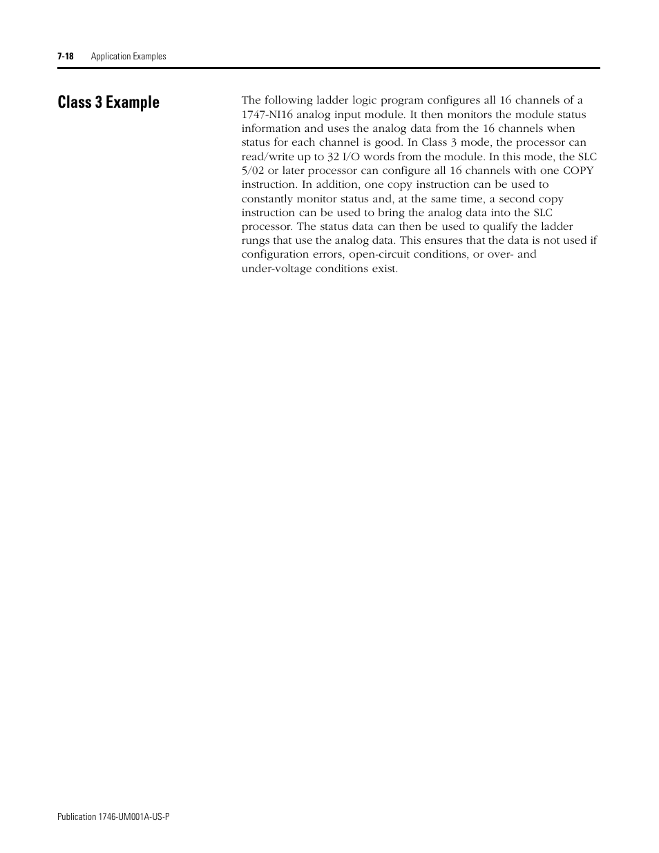 Class 3 example, Class 3 example -18 | Rockwell Automation 1746-NI16V SLC 500 Analog Input Modules User Manual User Manual | Page 96 / 120