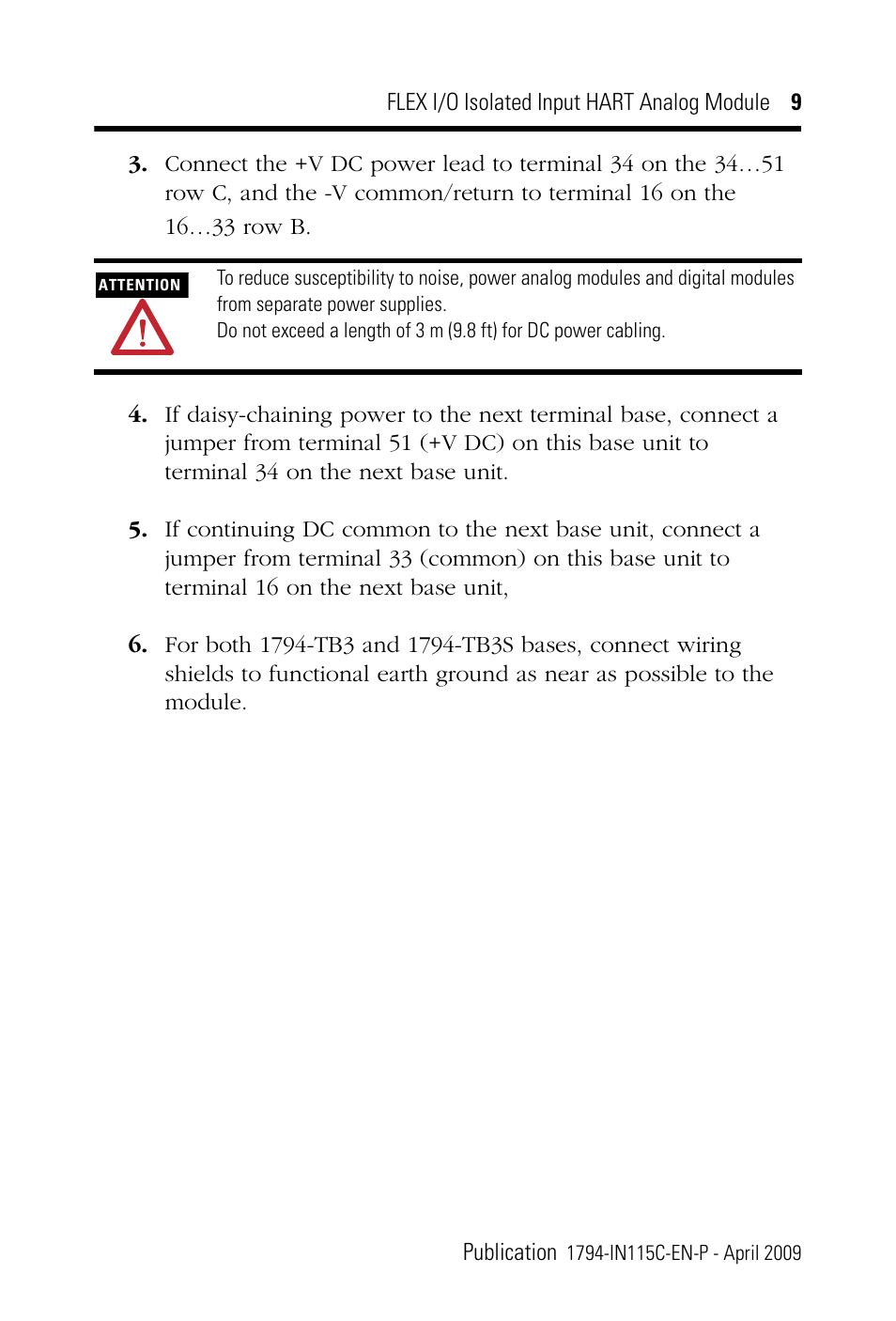 Rockwell Automation 1794-IF8IH FLEX I/O 8 Isolated Input HART Analog Module Installation Instructions User Manual | Page 9 / 28