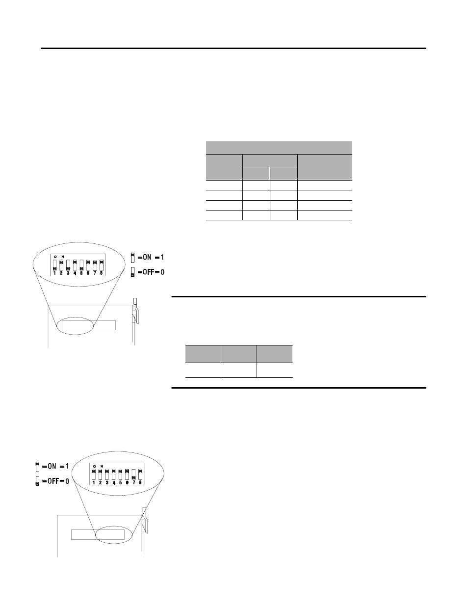 Set the data rate switches for channels 1 and 2, Set the i/o chassis addressing mode switches | Rockwell Automation 1771-SDN DeviceNet Scanner Module Installation Instructions User Manual | Page 10 / 40