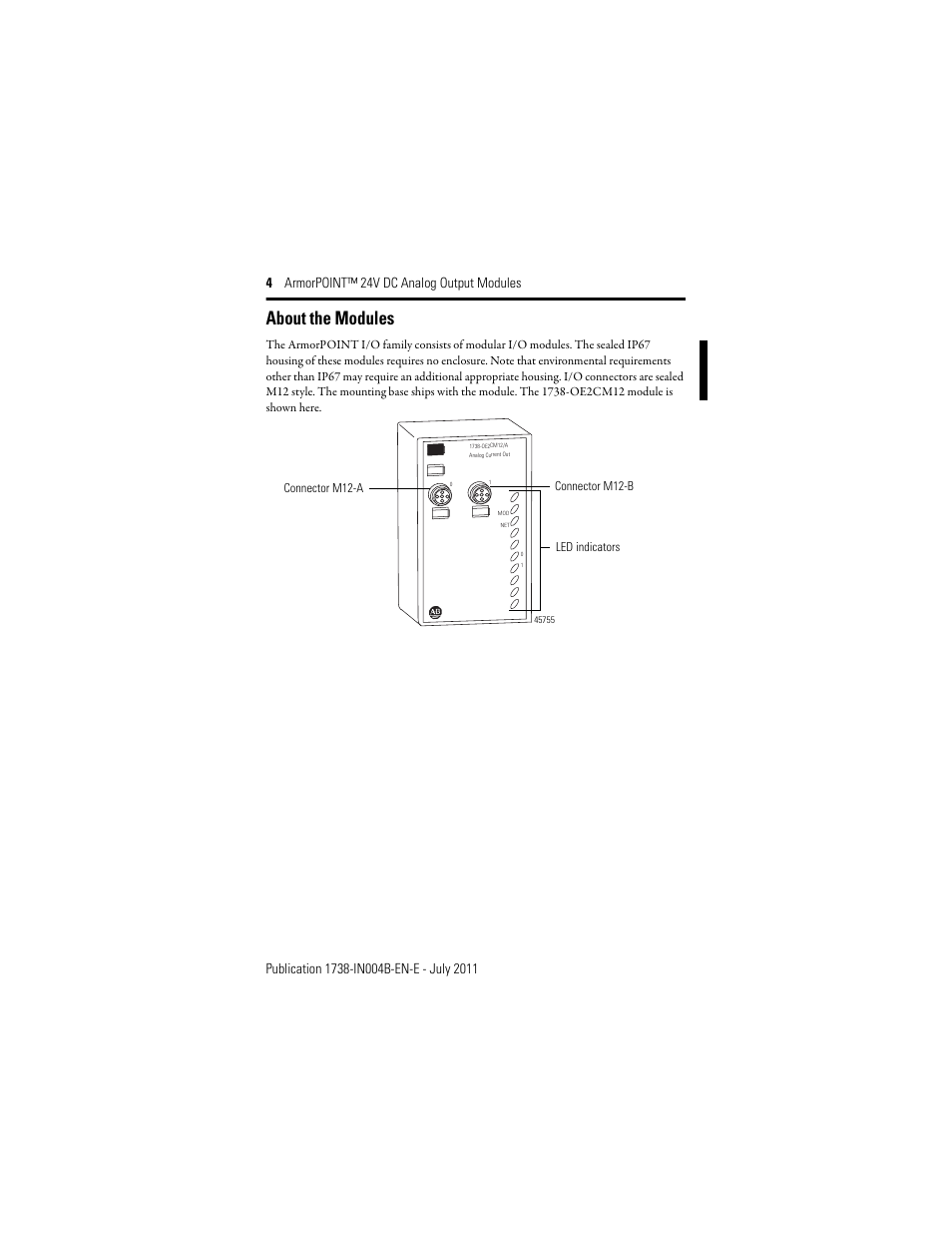 About the modules | Rockwell Automation 1738-OE2VM12 ArmorPoint 24V dc Analog Output Modules, Series A User Manual | Page 4 / 16