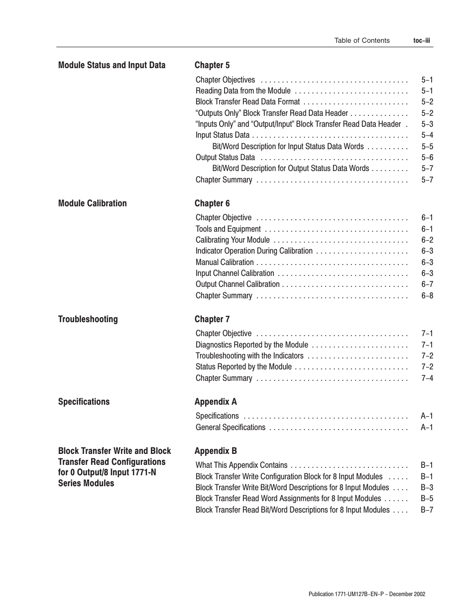 Rockwell Automation 1771-N SERIES High Resolution Analog Module User Manual User Manual | Page 11 / 188