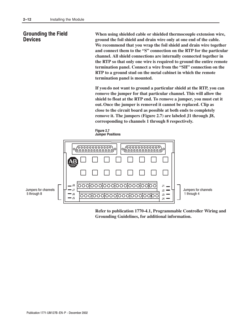 Grounding the field devices | Rockwell Automation 1771-N SERIES High Resolution Analog Module User Manual User Manual | Page 30 / 188