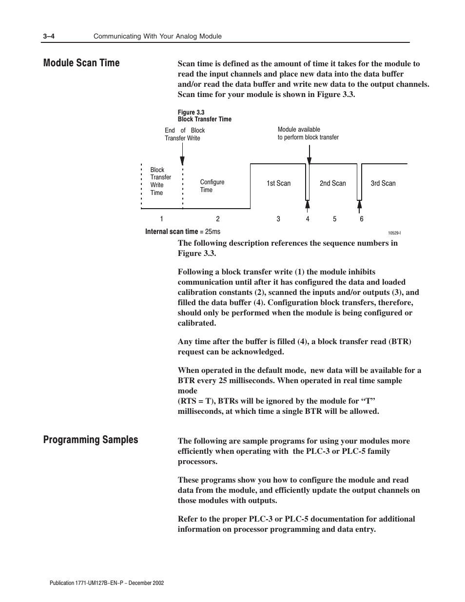 Module scan time programming samples | Rockwell Automation 1771-N SERIES High Resolution Analog Module User Manual User Manual | Page 36 / 188