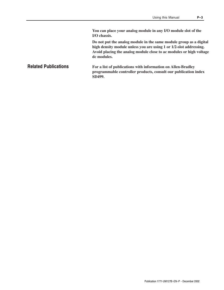 Related publications | Rockwell Automation 1771-N SERIES High Resolution Analog Module User Manual User Manual | Page 7 / 188