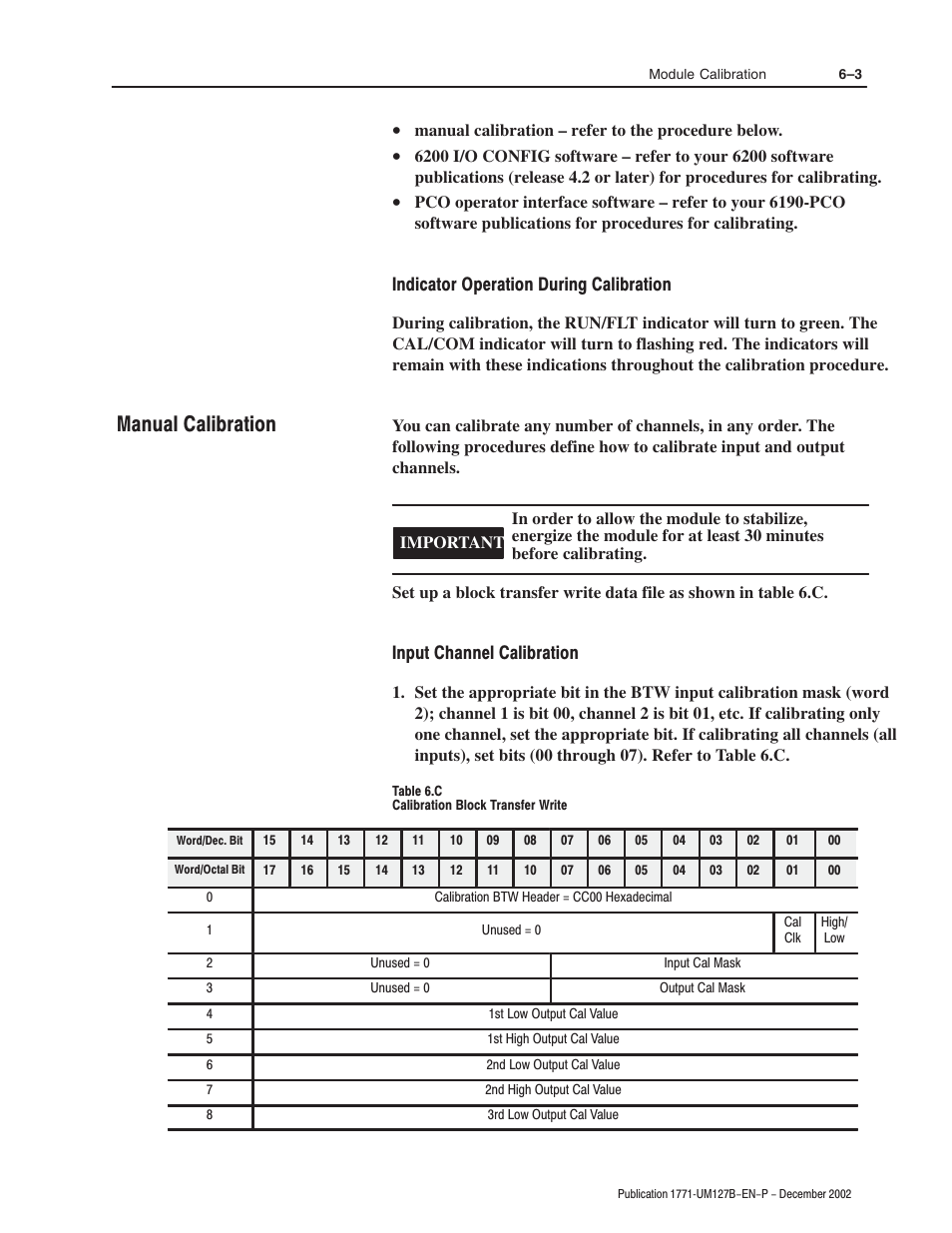 Manual calibration | Rockwell Automation 1771-N SERIES High Resolution Analog Module User Manual User Manual | Page 71 / 188