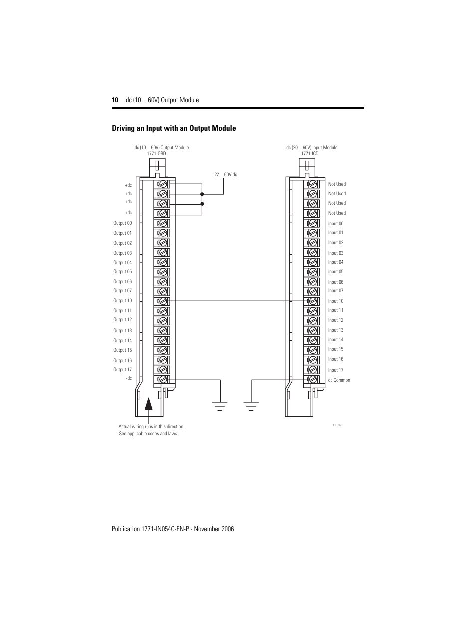 Driving an input with an output module | Rockwell Automation 1771-OBD Series C INSTL INSTR DC(10-60V) OUTPUT User Manual | Page 10 / 20