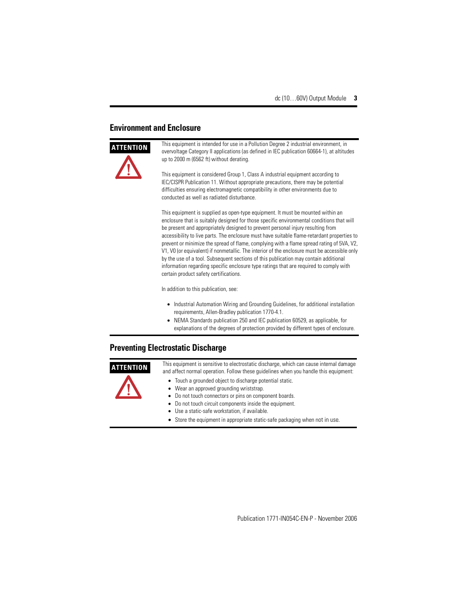 Rockwell Automation 1771-OBD Series C INSTL INSTR DC(10-60V) OUTPUT User Manual | Page 3 / 20
