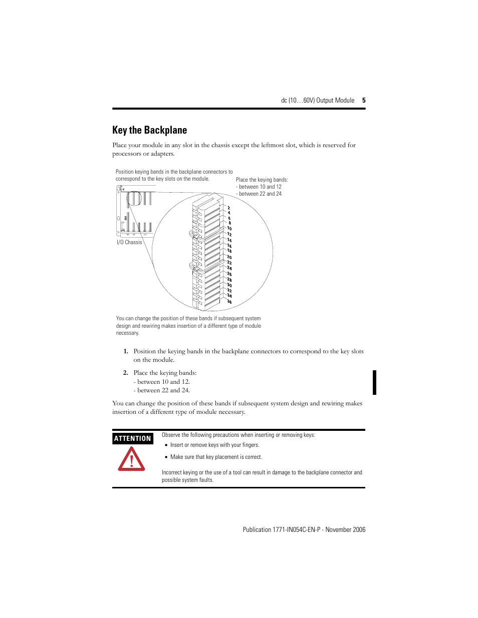 Key the backplane | Rockwell Automation 1771-OBD Series C INSTL INSTR DC(10-60V) OUTPUT User Manual | Page 5 / 20