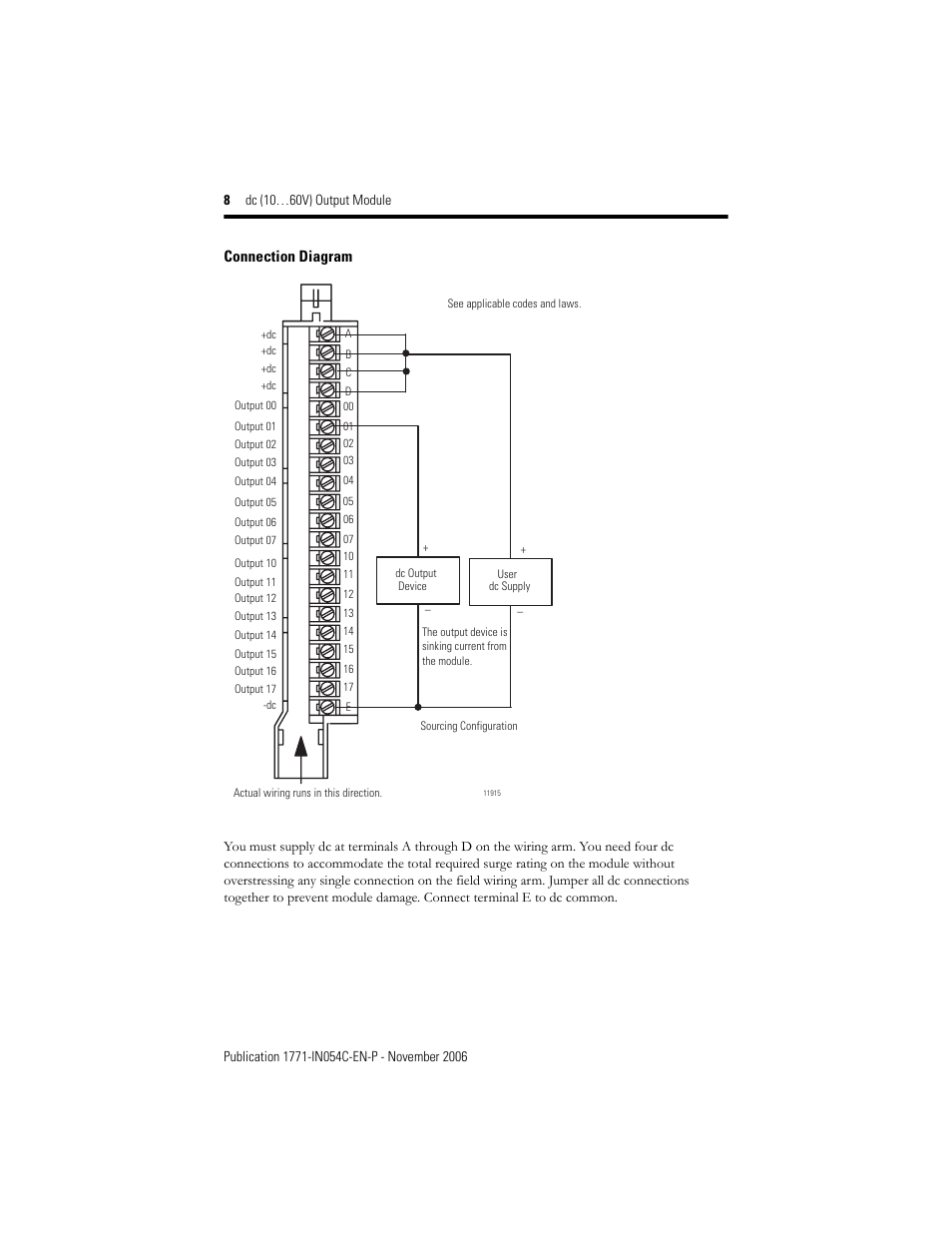 Connection diagram | Rockwell Automation 1771-OBD Series C INSTL INSTR DC(10-60V) OUTPUT User Manual | Page 8 / 20
