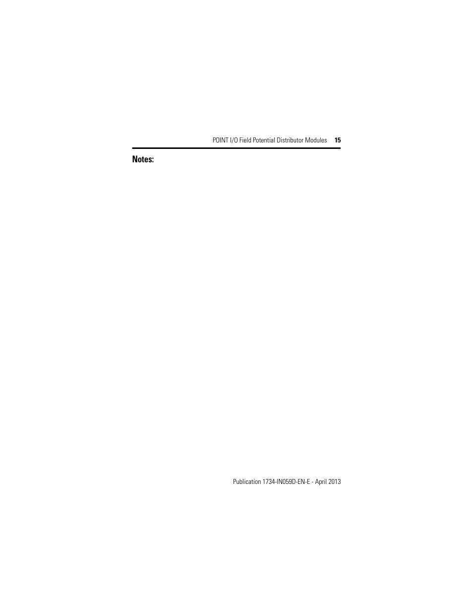 Rockwell Automation 1734-FPD, Series B POINT I/O Field Potential Distributor Modules Installation Instructions User Manual | Page 15 / 16