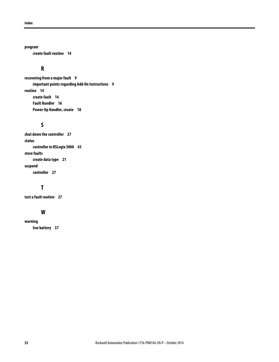 Rockwell Automation Logix5000 Controllers Major, Minor, and I/O Faults Programming Manual User Manual | Page 52 / 53