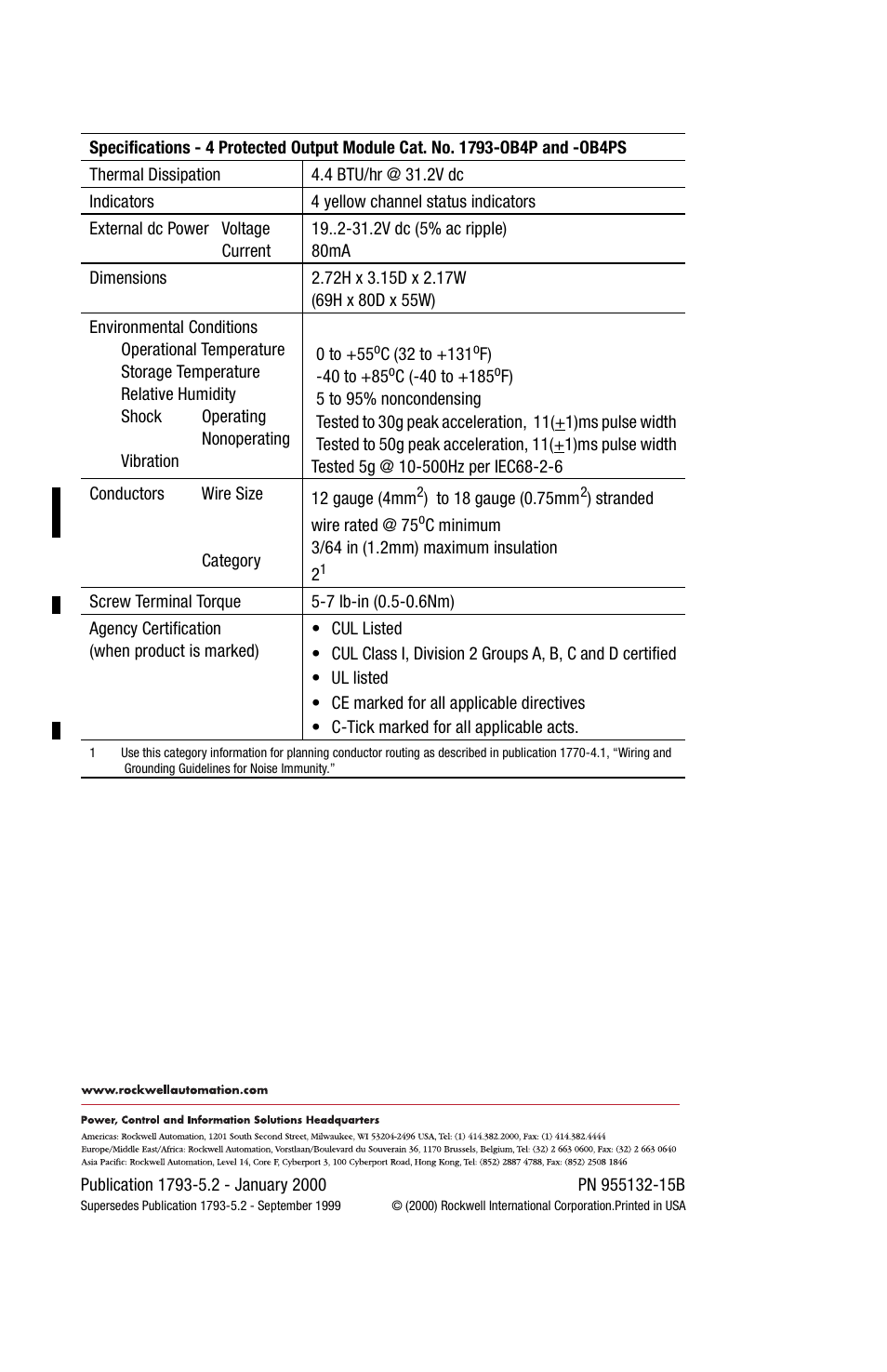 Rockwell Automation 1793-OB4E FLEX INTEGRA 4 PROTECTED OUTPUT User Manual | Page 8 / 8