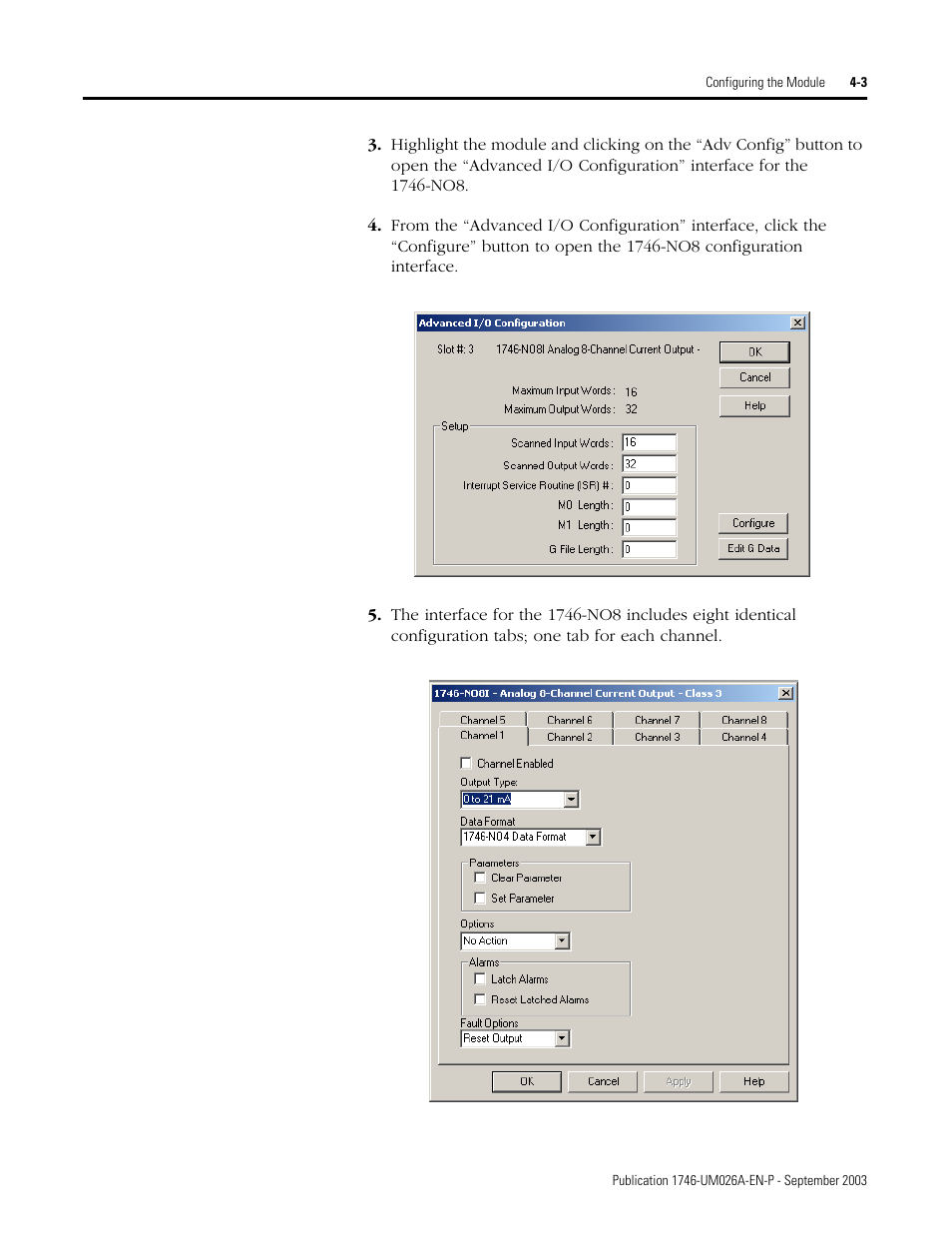 Rockwell Automation 1746-NO8V SLC 500 8-Point Analog Output Module/ User Manual User Manual | Page 27 / 74