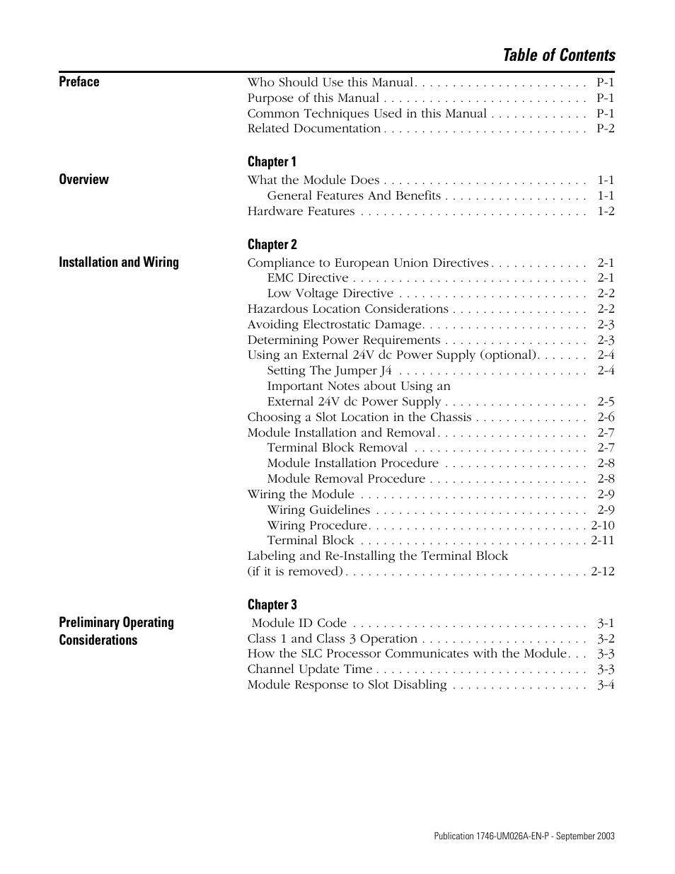 Rockwell Automation 1746-NO8V SLC 500 8-Point Analog Output Module/ User Manual User Manual | Page 3 / 74