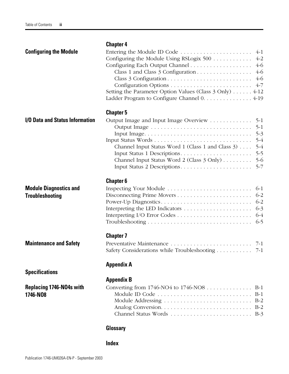 Rockwell Automation 1746-NO8V SLC 500 8-Point Analog Output Module/ User Manual User Manual | Page 4 / 74