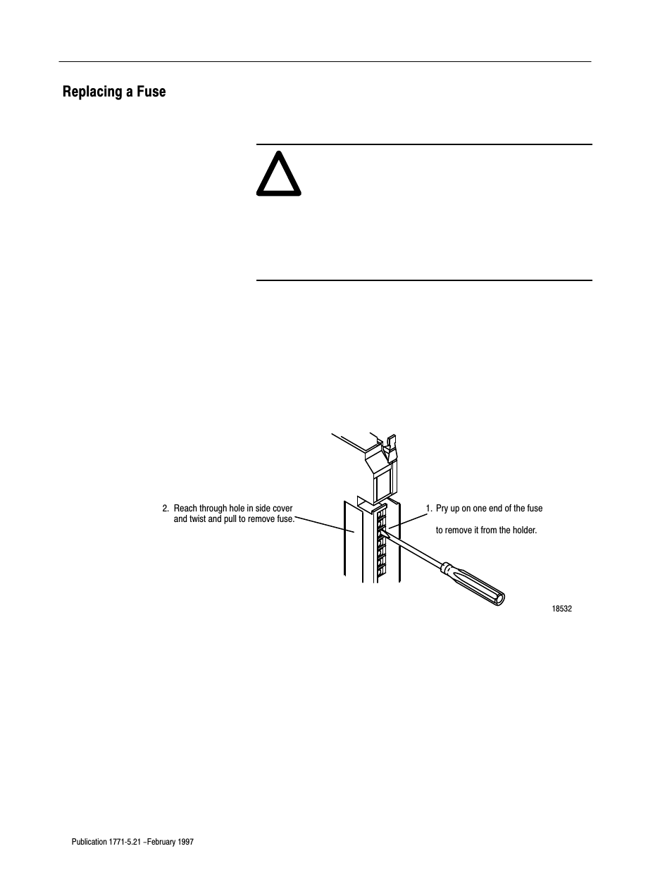 Replacing a fuse | Rockwell Automation 1771-OD16 AC (120V) ISO Output Installation Instructions User Manual | Page 10 / 12