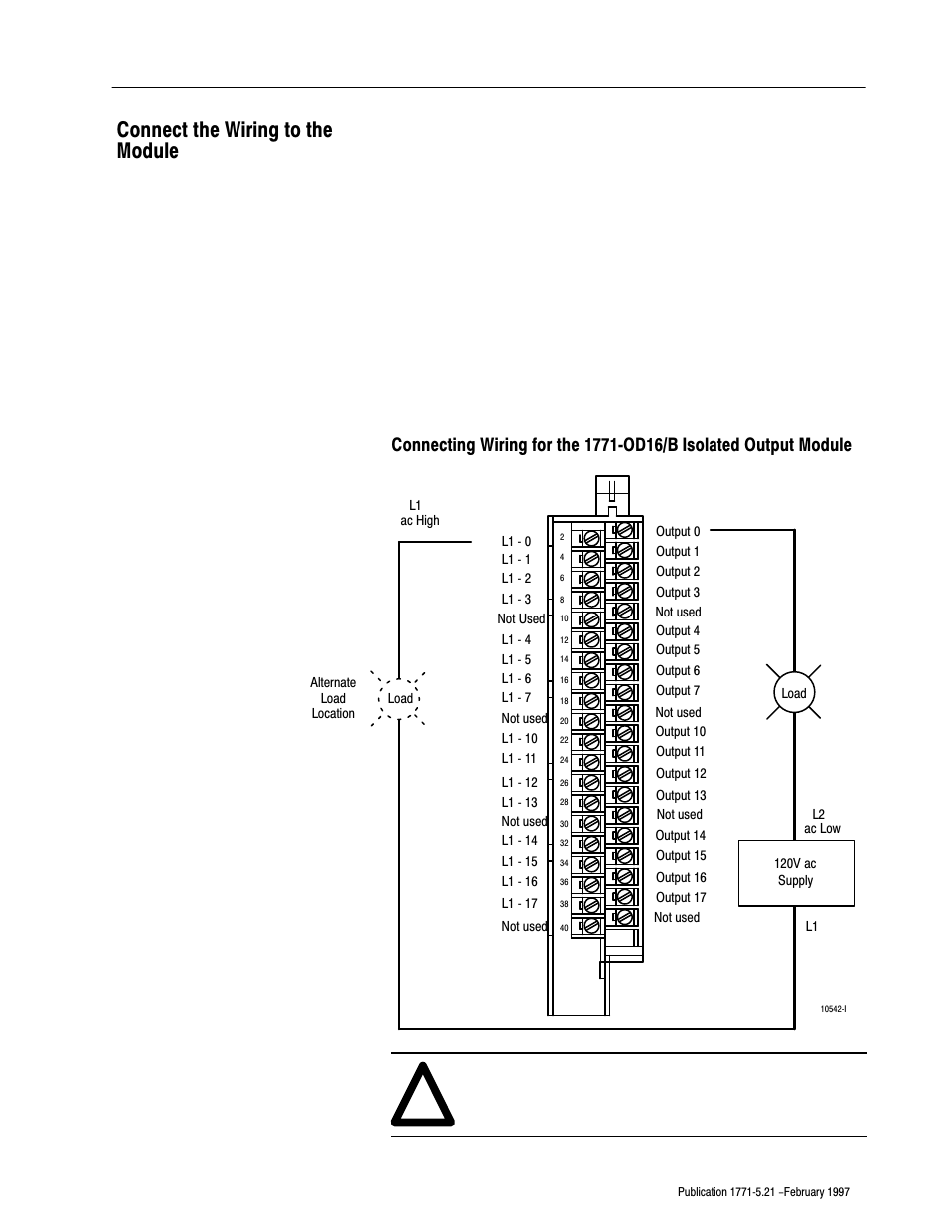 Connect the wiring to the module | Rockwell Automation 1771-OD16 AC (120V) ISO Output Installation Instructions User Manual | Page 7 / 12