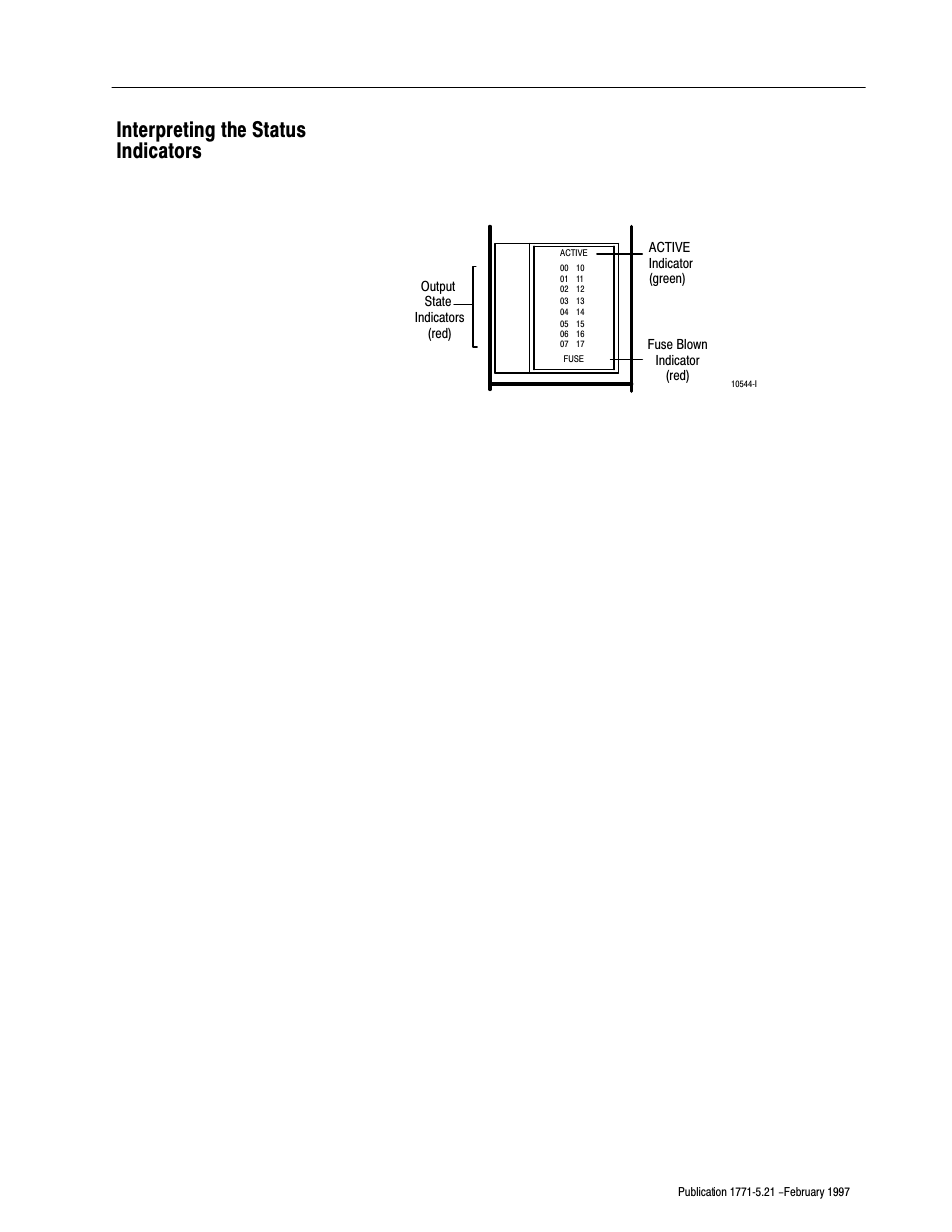 Interpreting the status indicators | Rockwell Automation 1771-OD16 AC (120V) ISO Output Installation Instructions User Manual | Page 9 / 12