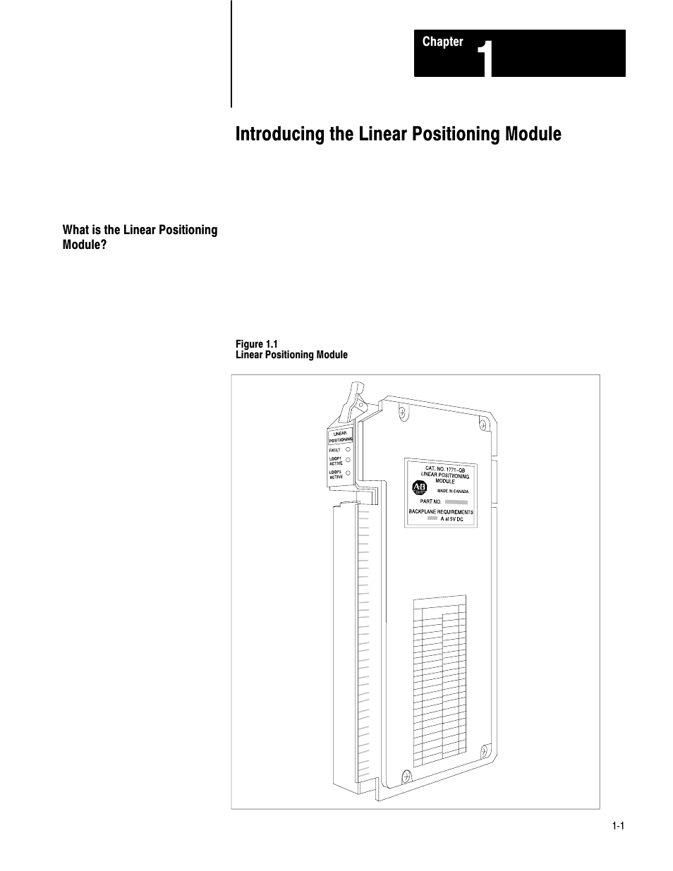 1 - introducing the linear positioning module, What is the linear positioning module, Introducing the linear positioning module | Rockwell Automation 1771-QB Linear Pos. User Manual | Page 12 / 226