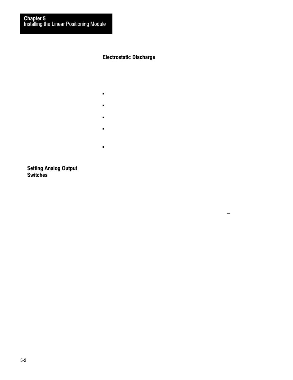 Setting analog output switches | Rockwell Automation 1771-QB Linear Pos. User Manual | Page 41 / 226