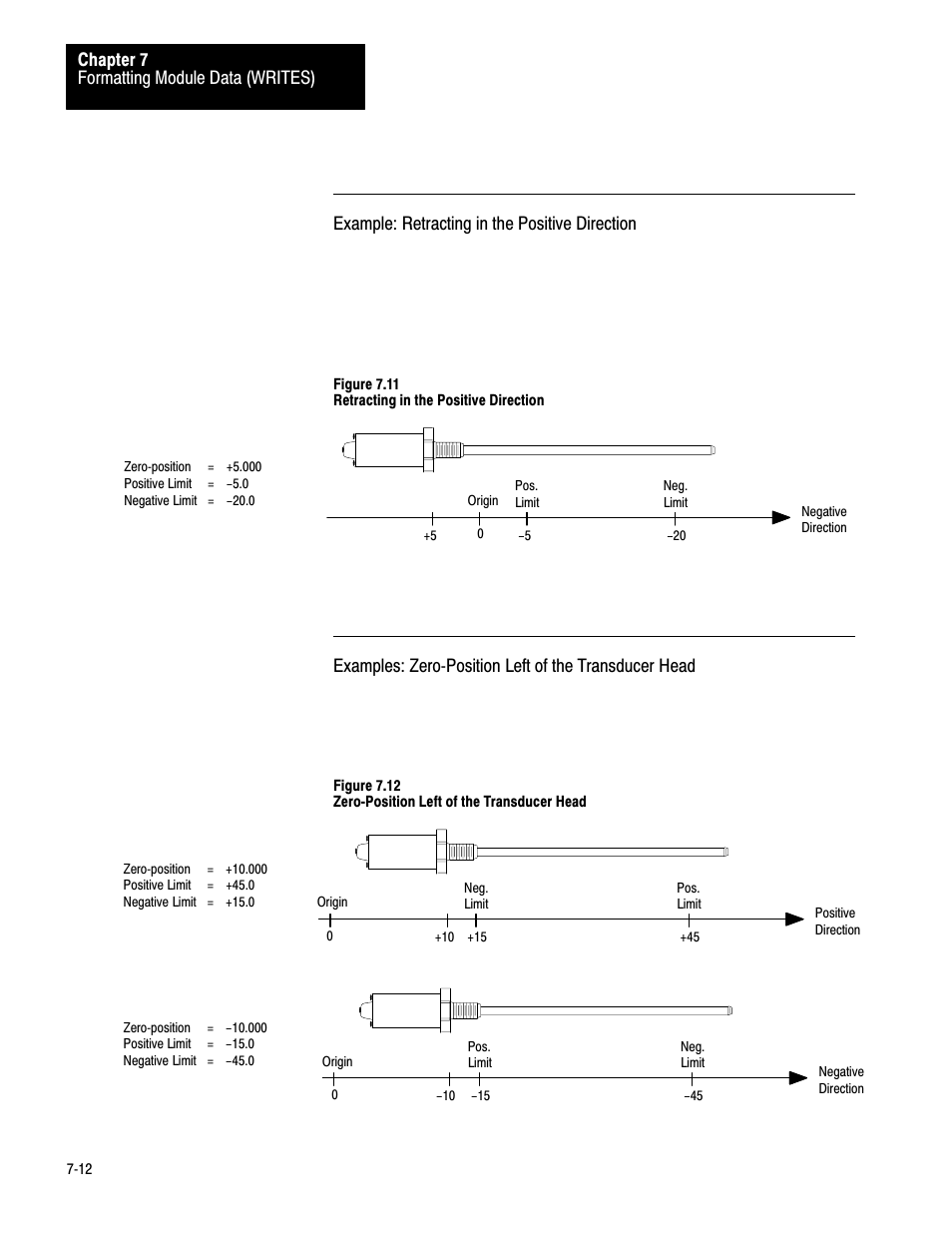 Formatting module data (writes) chapter 7, Example: retracting in the positive direction | Rockwell Automation 1771-QB Linear Pos. User Manual | Page 91 / 226