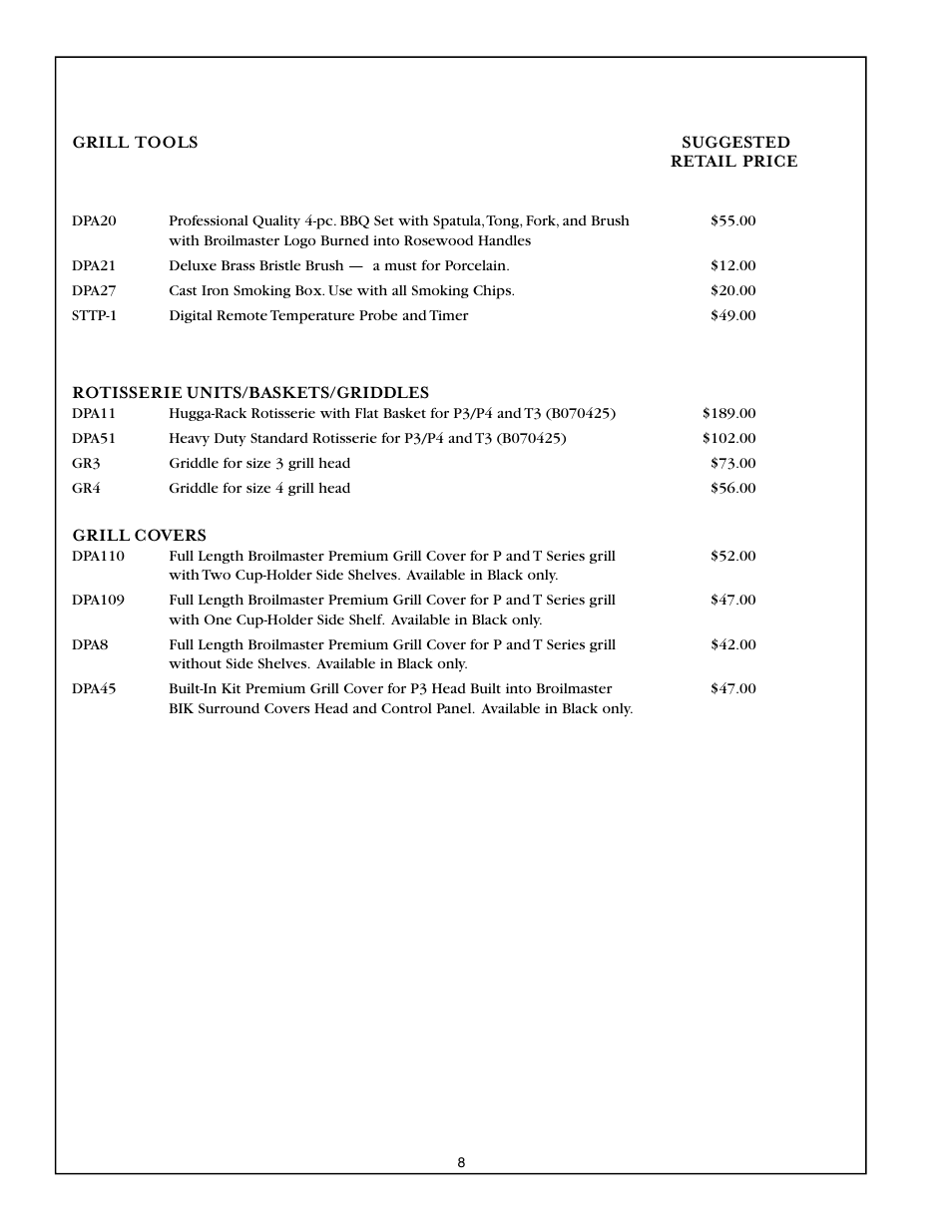 Broilmaster SSG36LP User Manual | Page 10 / 12