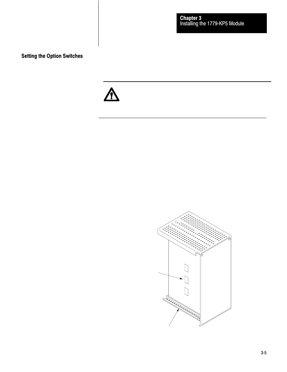 Setting the option switches | Rockwell Automation 1779-KP5_KP5R ORD.1779-5.3 User Manual | Page 18 / 73