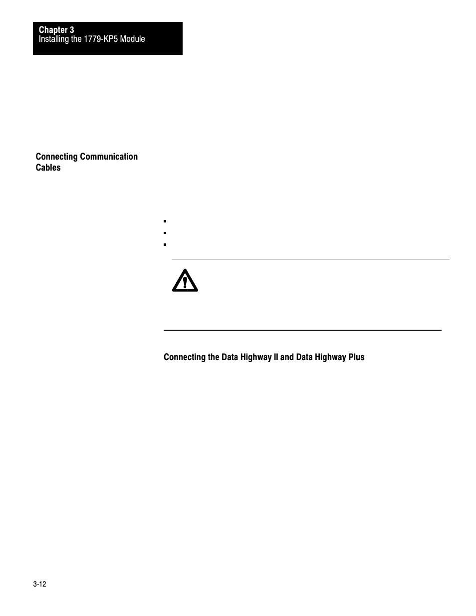 Connecting communication cables, 3ć12 | Rockwell Automation 1779-KP5_KP5R ORD.1779-5.3 User Manual | Page 25 / 73