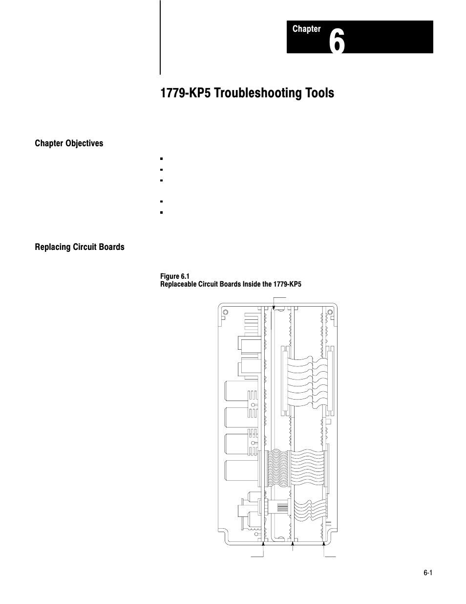 6 - 1779 kp5 troubleshooting tools, Chapter objectives, Replacing circuit boards | Rockwell Automation 1779-KP5_KP5R ORD.1779-5.3 User Manual | Page 56 / 73