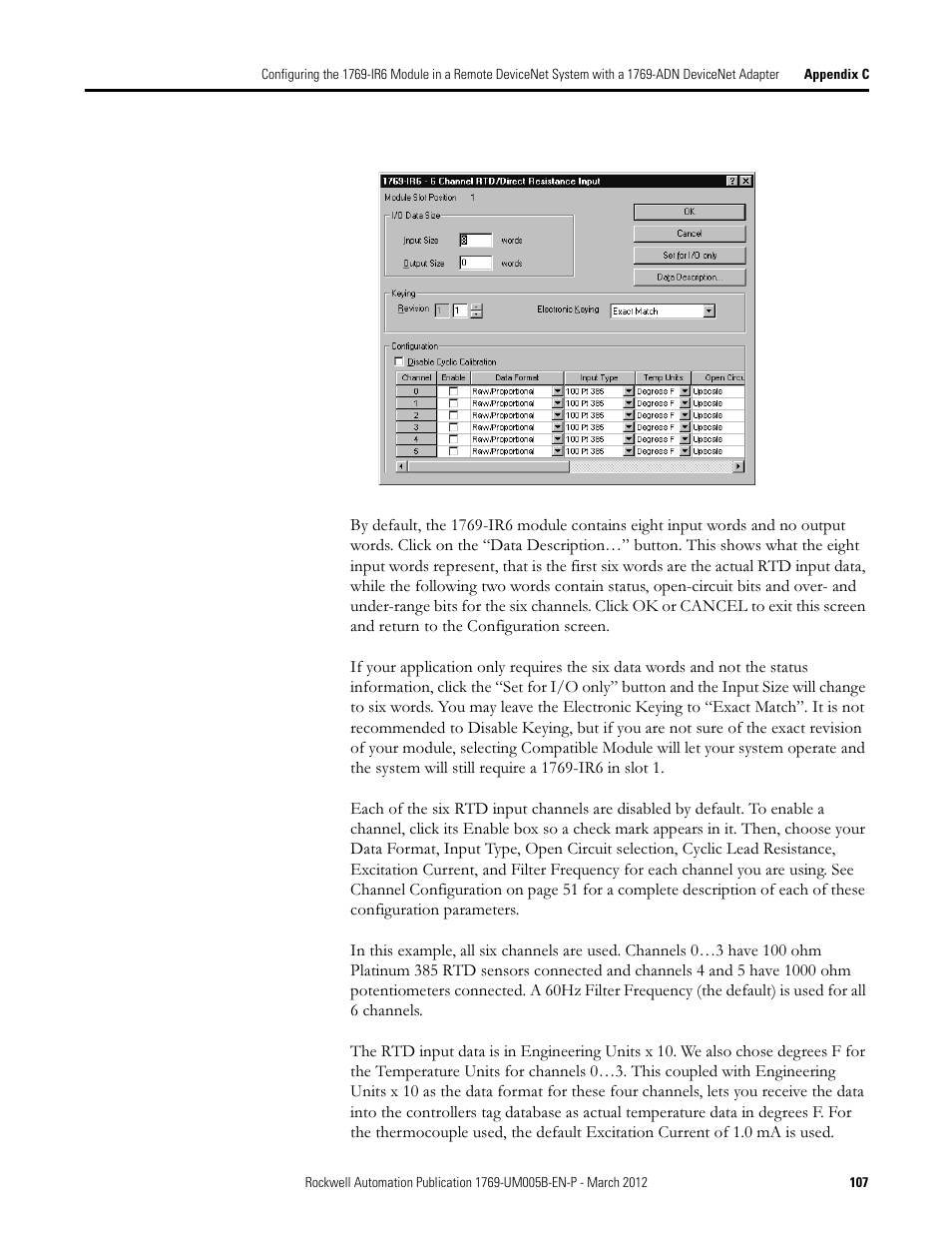 Rockwell Automation 1769-IR6 Compact I/O 1769-IR6 RTD/Resistance Input Module User Manual | Page 107 / 120