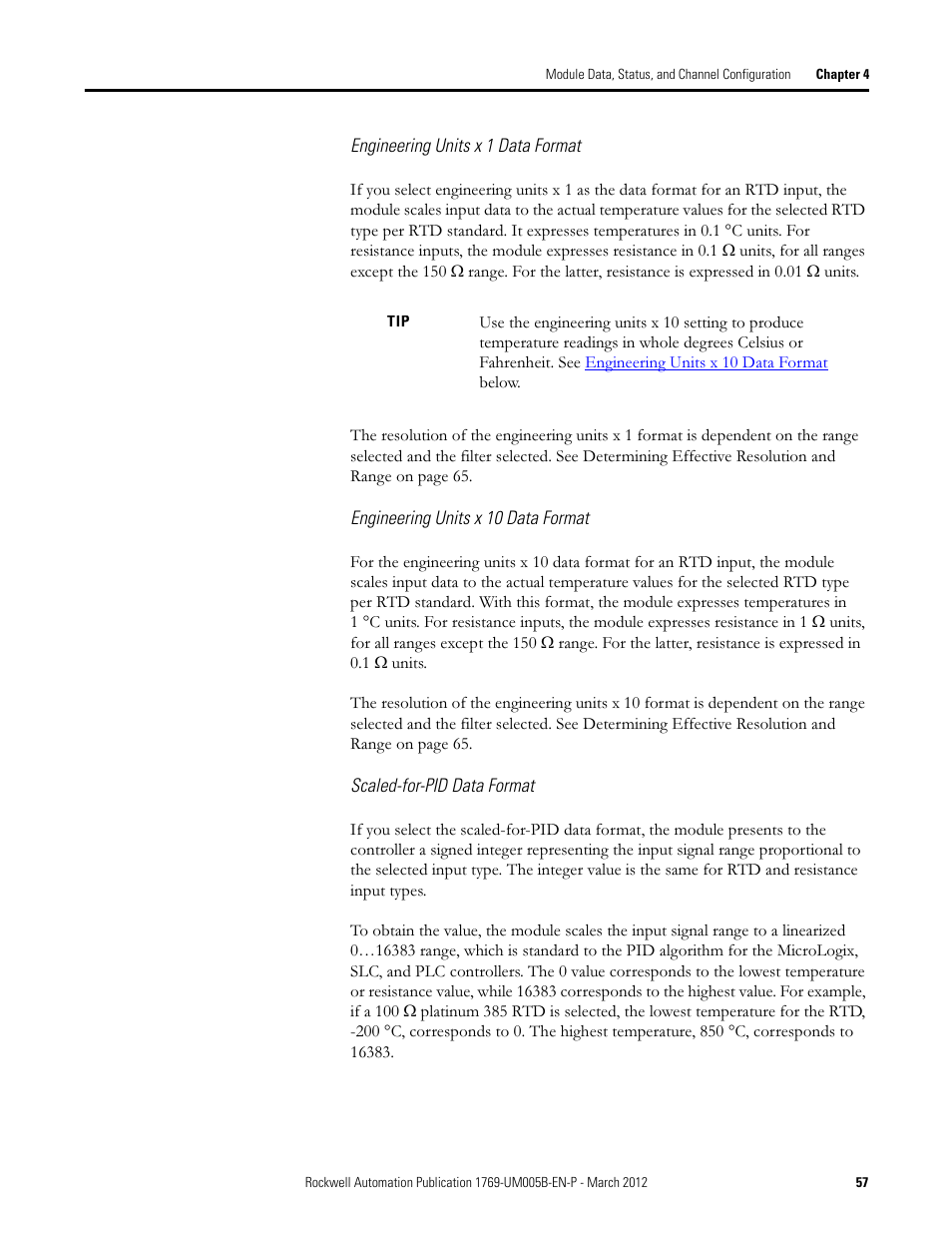 Rockwell Automation 1769-IR6 Compact I/O 1769-IR6 RTD/Resistance Input Module User Manual | Page 57 / 120