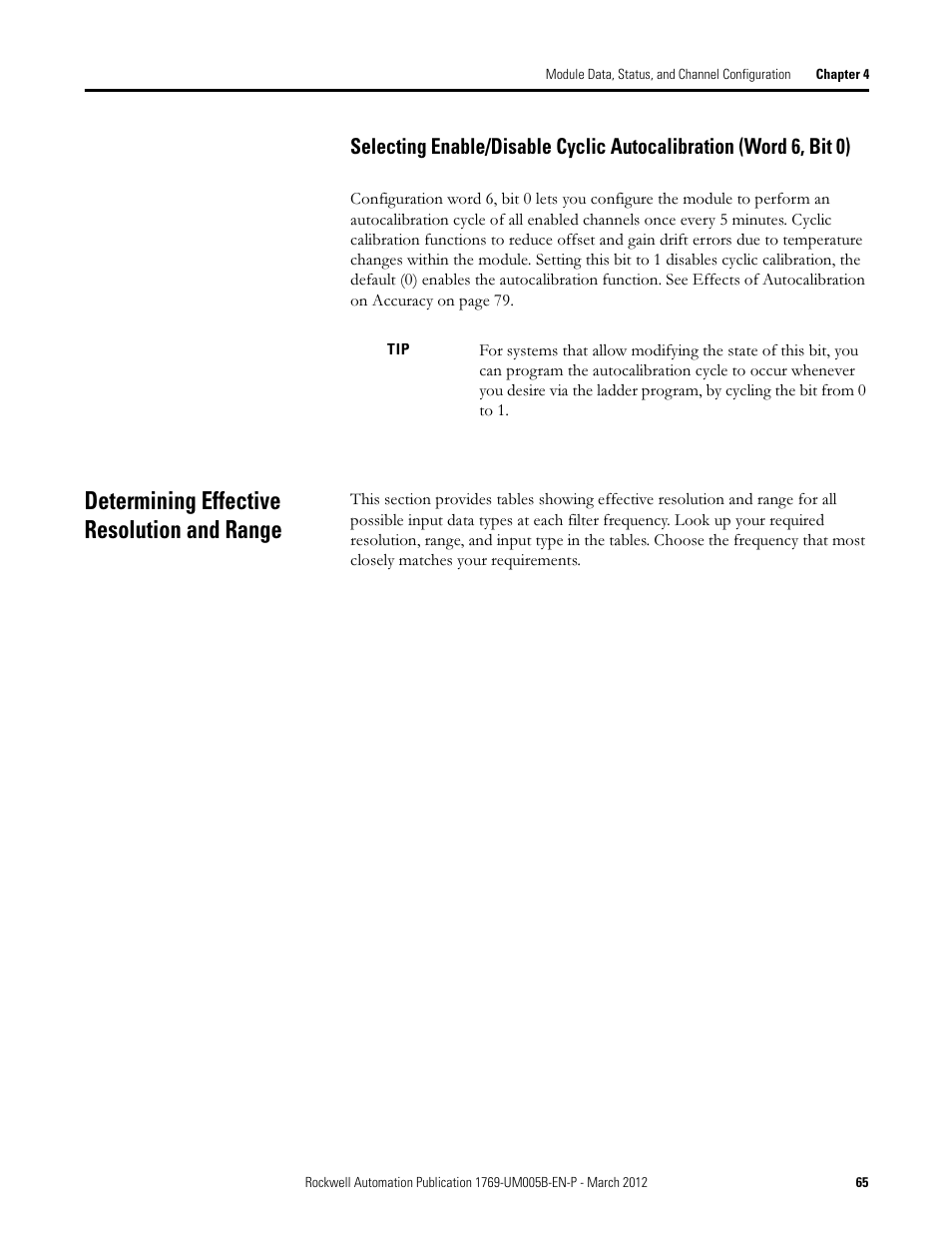 Determining effective resolution and range | Rockwell Automation 1769-IR6 Compact I/O 1769-IR6 RTD/Resistance Input Module User Manual | Page 65 / 120