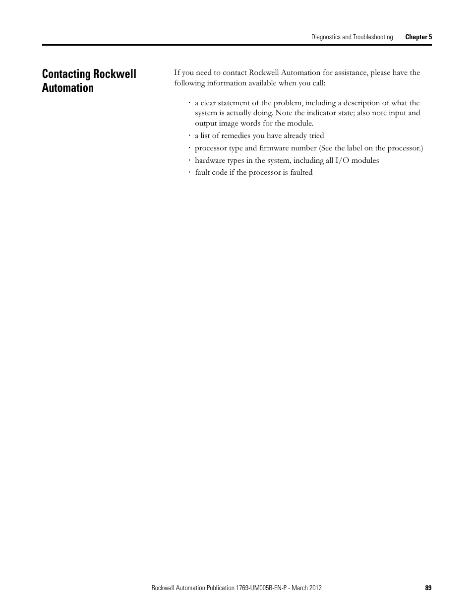 Contacting rockwell automation | Rockwell Automation 1769-IR6 Compact I/O 1769-IR6 RTD/Resistance Input Module User Manual | Page 89 / 120