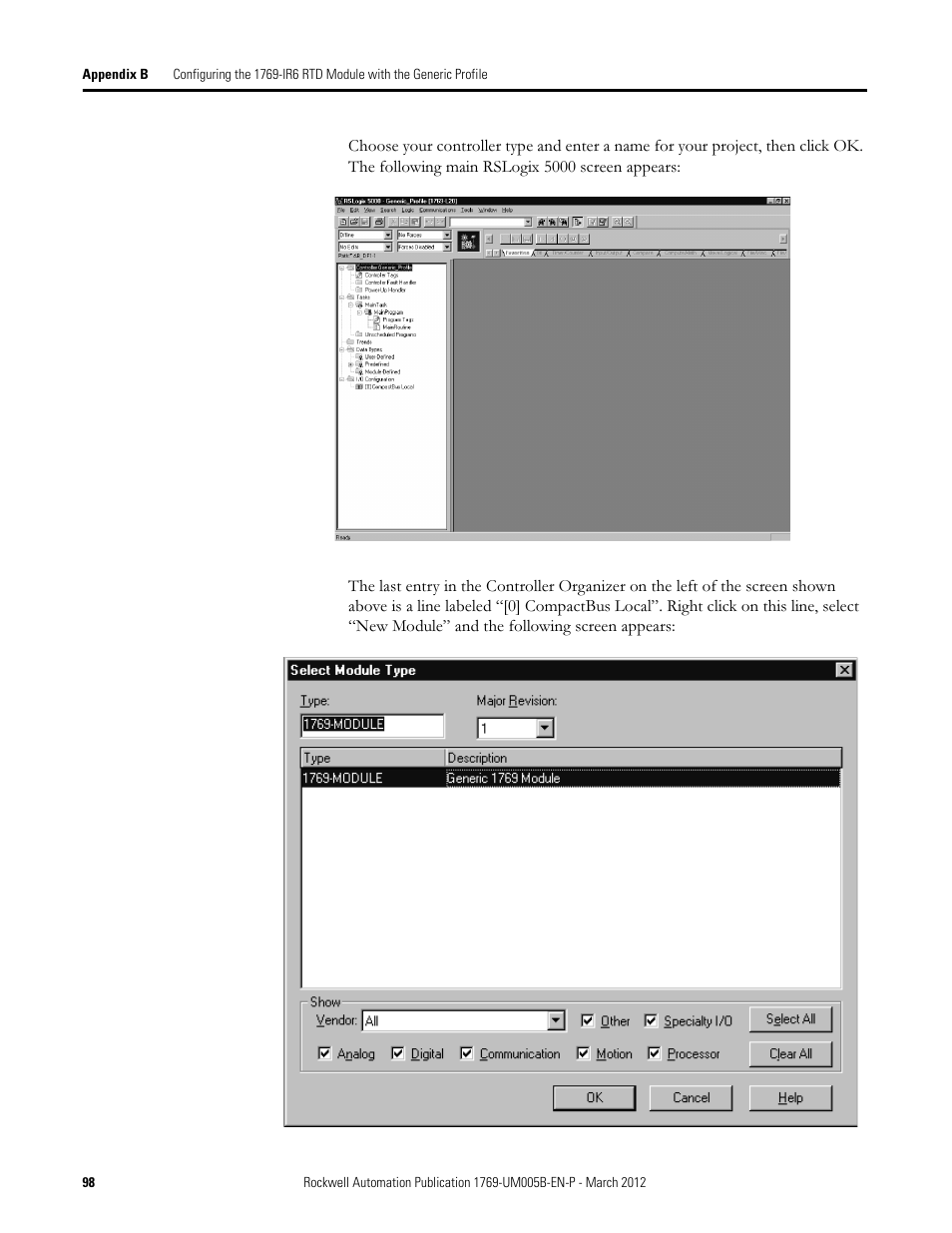 Rockwell Automation 1769-IR6 Compact I/O 1769-IR6 RTD/Resistance Input Module User Manual | Page 98 / 120