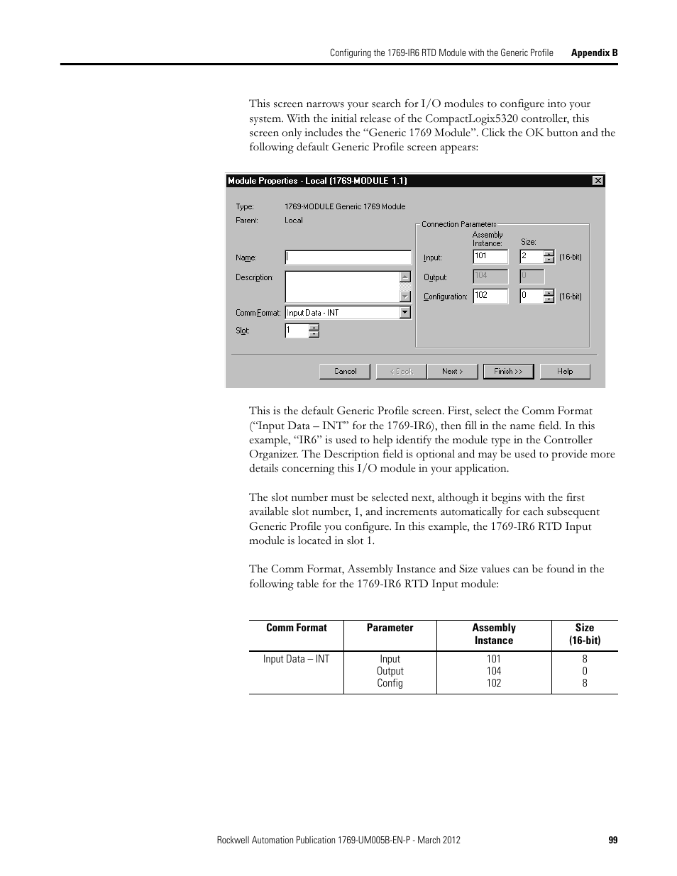 Rockwell Automation 1769-IR6 Compact I/O 1769-IR6 RTD/Resistance Input Module User Manual | Page 99 / 120