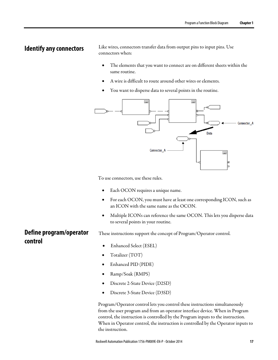 Identify any connectors, Define program/operator control | Rockwell Automation Logix5000 Controllers Function Block Diagram Programming Manual User Manual | Page 17 / 33