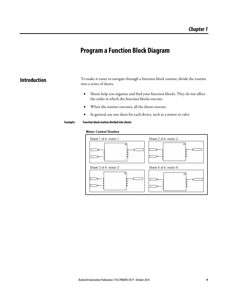 1 - program a function block diagram, Introduction, Chapter 1 | Program a function block, Diagram, Program a function block diagram | Rockwell Automation Logix5000 Controllers Function Block Diagram Programming Manual User Manual | Page 9 / 33