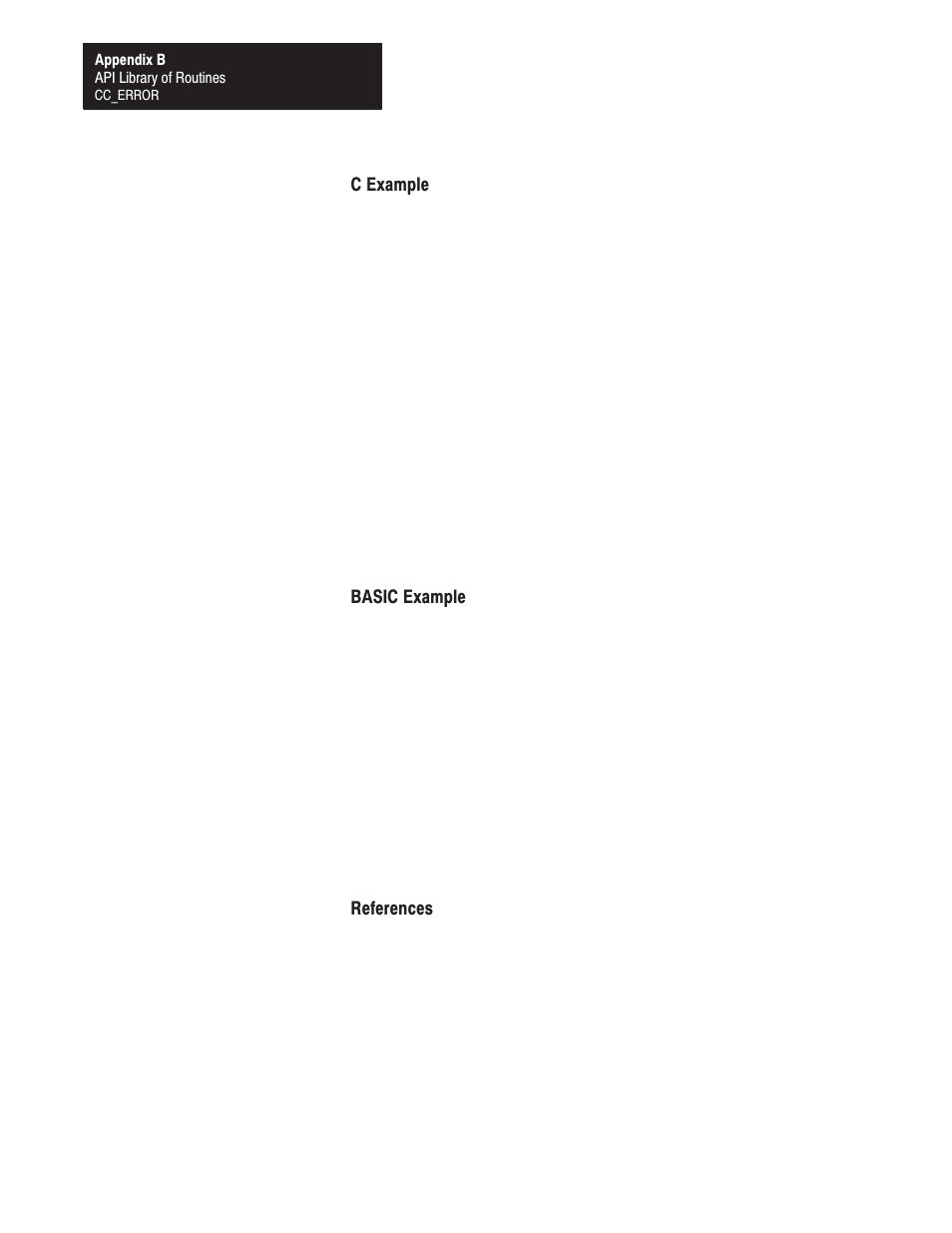 C example, Basic example, References | Rockwell Automation 1771-DMC_DMC1_DMC4_DXPS Control Coprocessor User Manual User Manual | Page 151 / 312