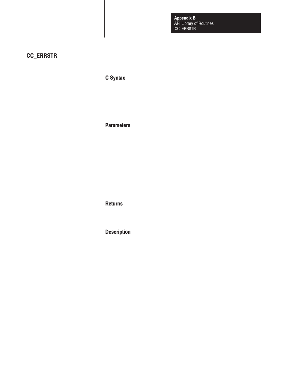 Cc_errstr | Rockwell Automation 1771-DMC_DMC1_DMC4_DXPS Control Coprocessor User Manual User Manual | Page 152 / 312