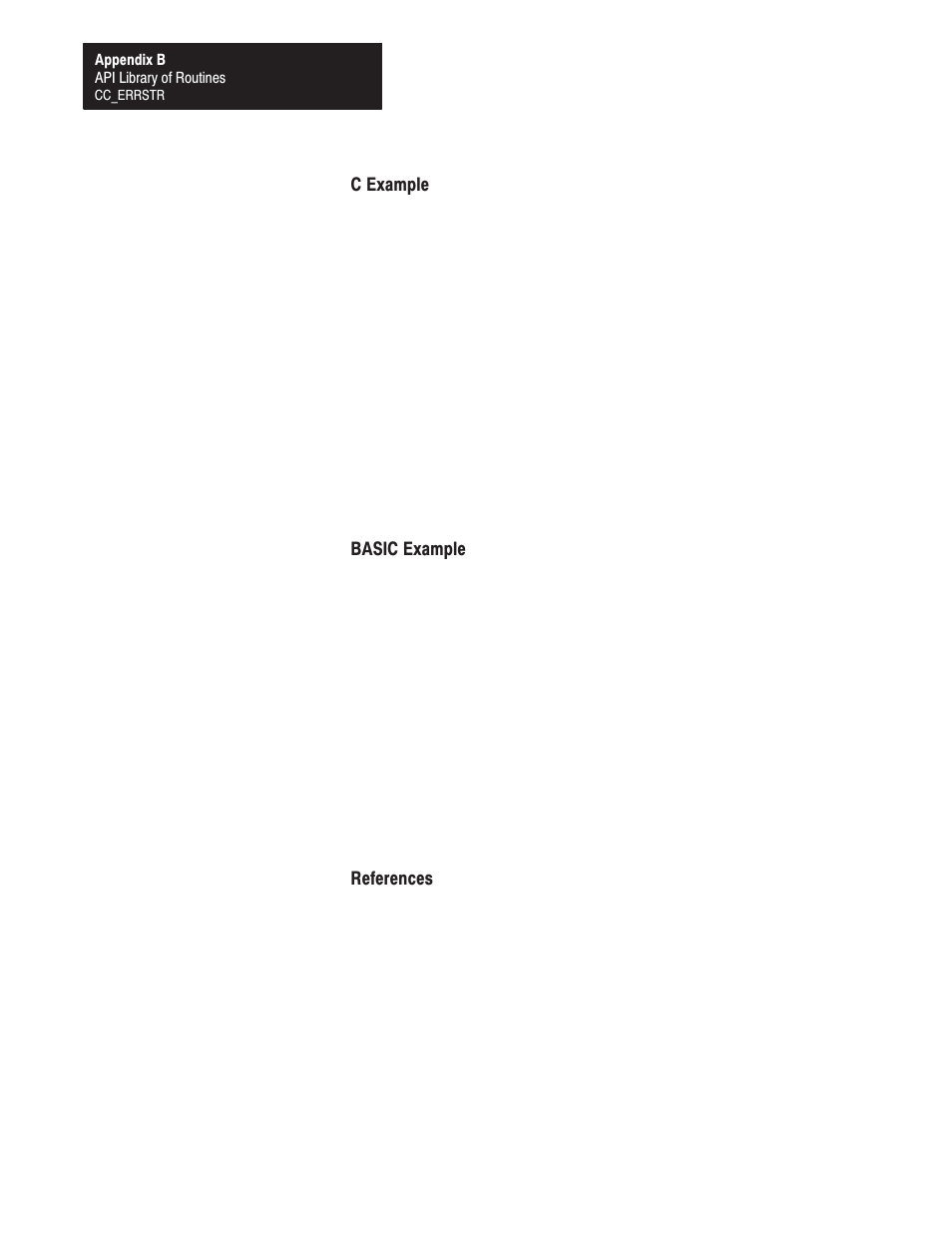 C example, Basic example, References | Rockwell Automation 1771-DMC_DMC1_DMC4_DXPS Control Coprocessor User Manual User Manual | Page 153 / 312